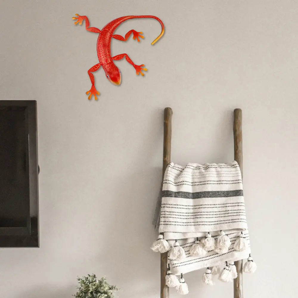 

1pc Iron Art Gecko Pendant Home Hanging Decoration Iron Craft Wall Ornament