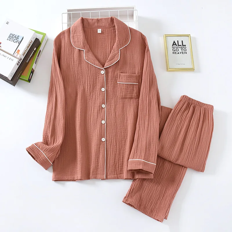 213 Cotton Women's Pajamas Set Cute Solid Sleepwear Hot Sale Long Sleeve Pajama Home Suit Casual Lounge Wear Pyjamas Pijamas INS