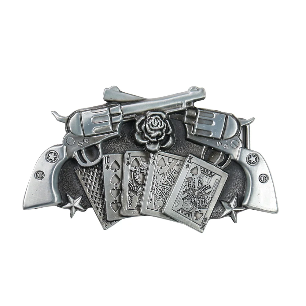 Ремень мужской с пряжкой для покера металлический ремень в стиле ковбоя