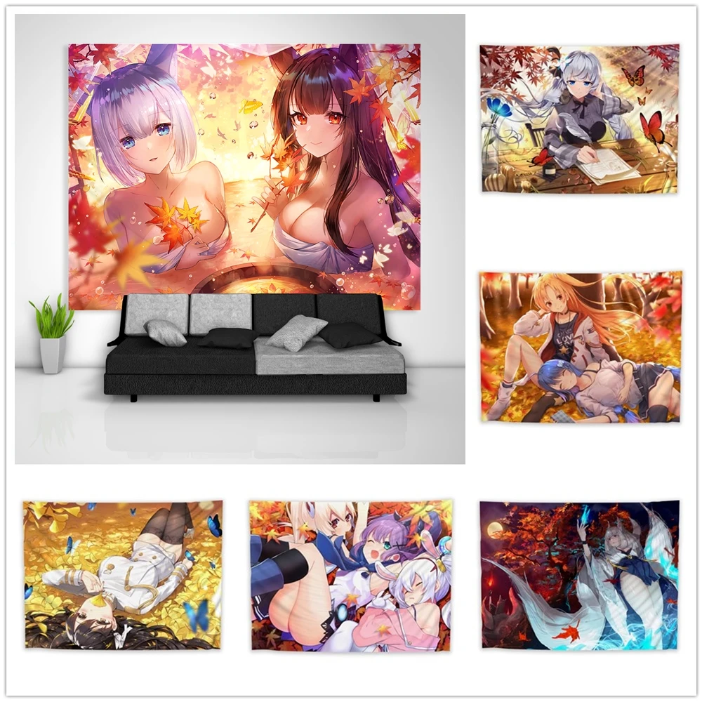 Осенний кленовый гобелен Акаги Kaga с изображением роскошного единорога