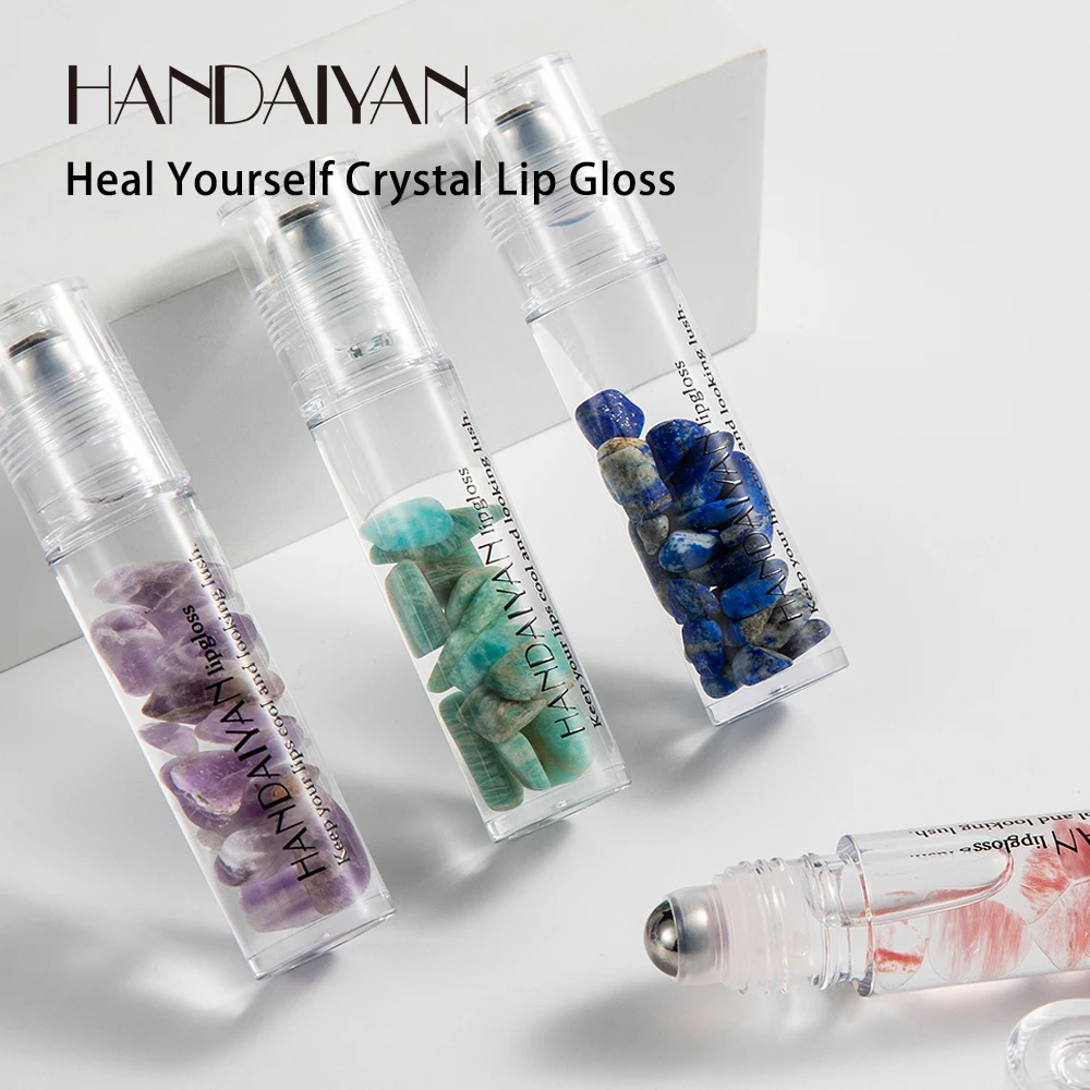 

HANDAIYAN 6pcs/set of Natural Crystal Ball Lip Gloss Moisturizing Vitamin Lip Oil