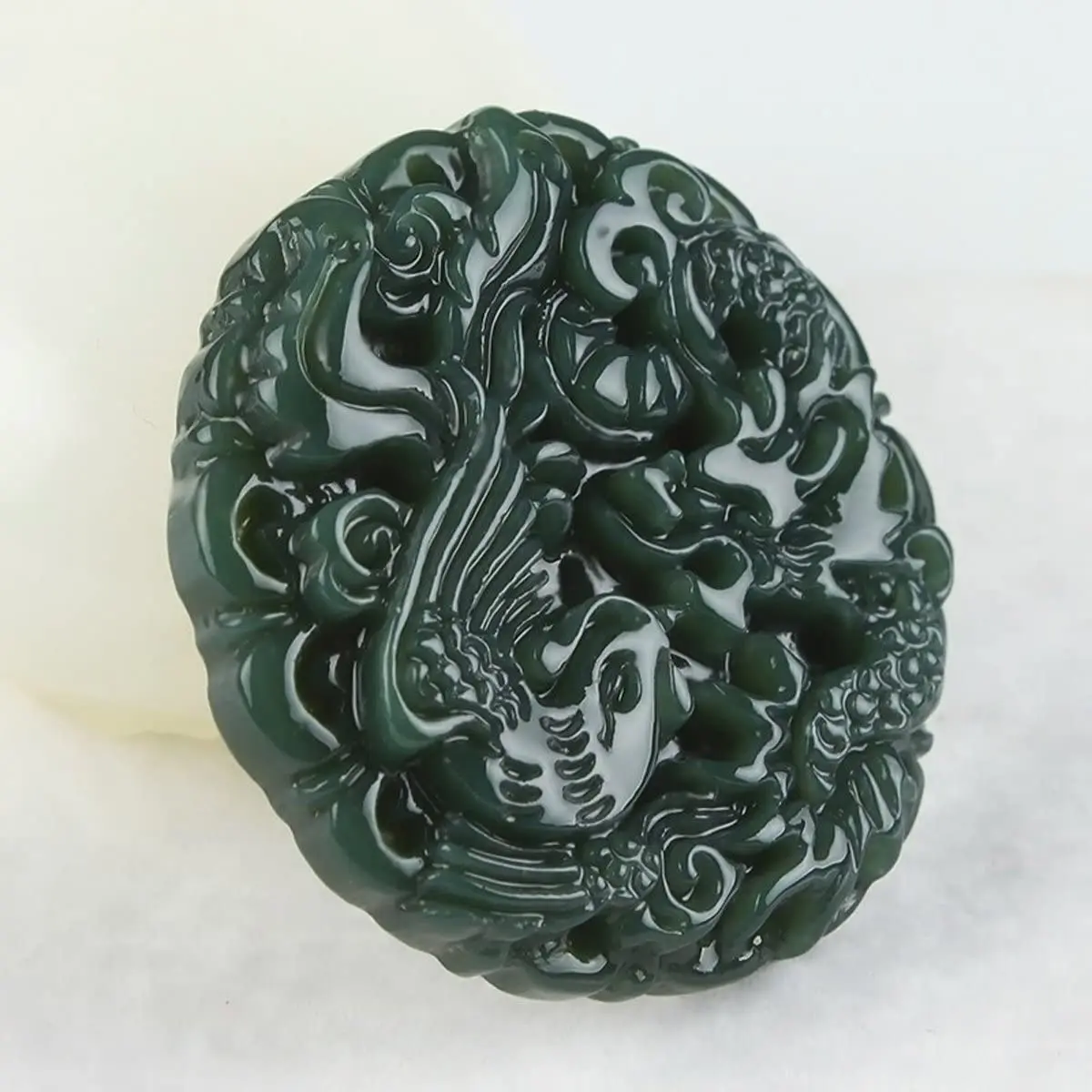 Бутик 100% натуральное ожерелье с подвеской из зеленого нефрита для мужчин и женщин, резьба по рукам, тонкая полировка.