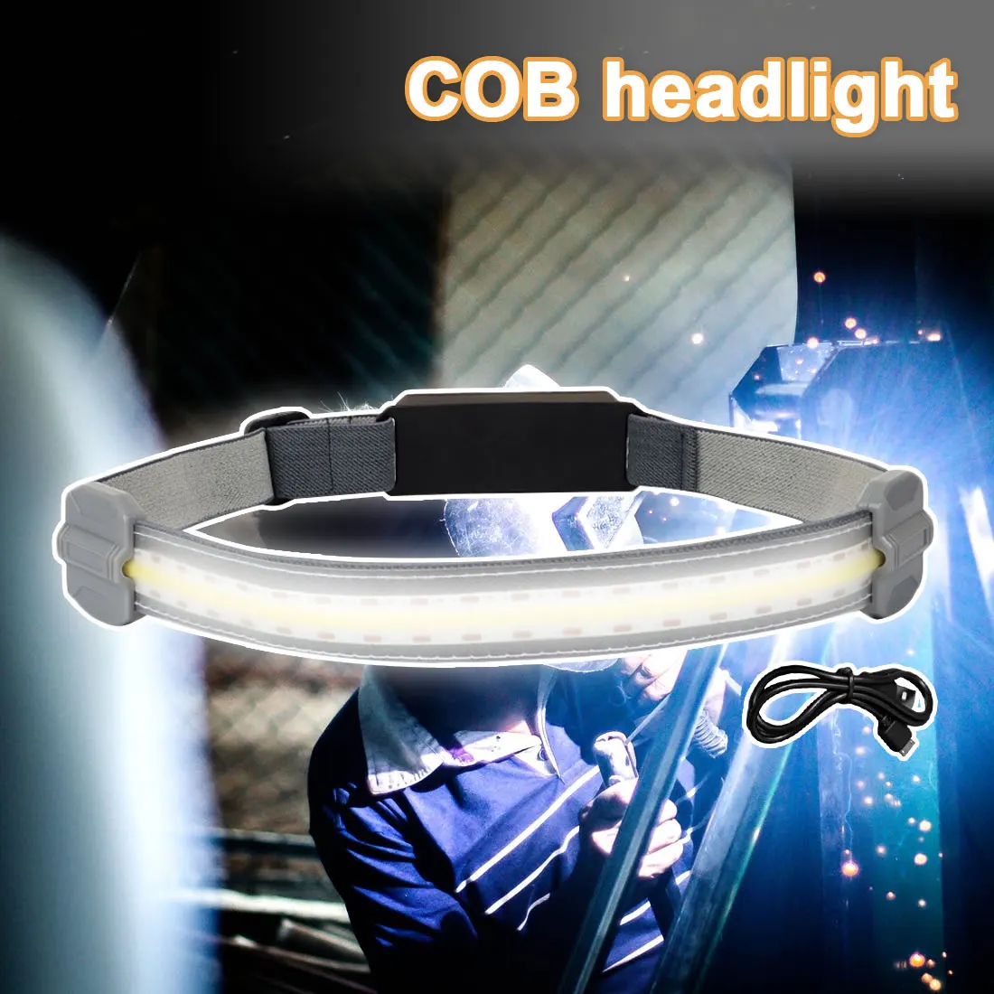 

COB SMD2835 Led Headlamp Built-in Battery Rechargeable Headlight Head Waterproof Lamp White & Red Lighting for Camping Working