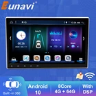 Автомагнитола Eunavi DSP, 8 ядер, Android 10, GPS-навигация, 2 Din, Универсальная автомобильная стереосистема, 4 ГБ, 64 ГБ, 10,1 дюйма, головное устройство, 2 Din, DVD