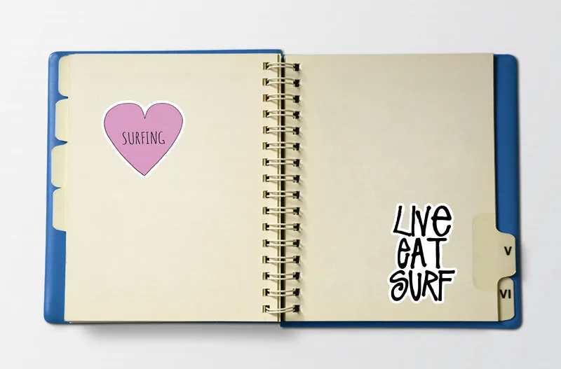 Наклейки для серфинга на стену 50 шт. водонепроницаемые Мультяшные наклейки