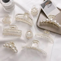 2020 new hyperbole big pearls acrylic hair claw clips big size makeup hair styling barrettes for women hair accessories