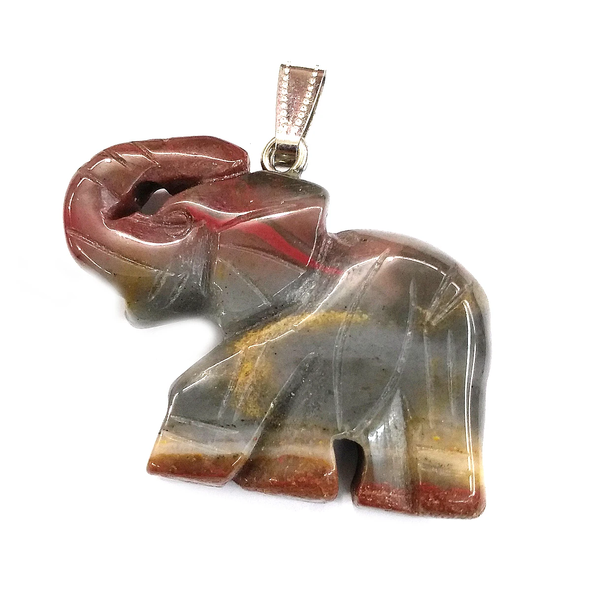 

Elephant-shaped Red Agates Rose Quartzs Pendant Reiki Healing Natural Stone Amulet DIY Jewelry Gift Size 35x40mm