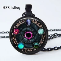 2017 new arrival wiccan pendant necklace constellations of the zodiac wicca pagan jewelry glass cabochon jewelry hz1