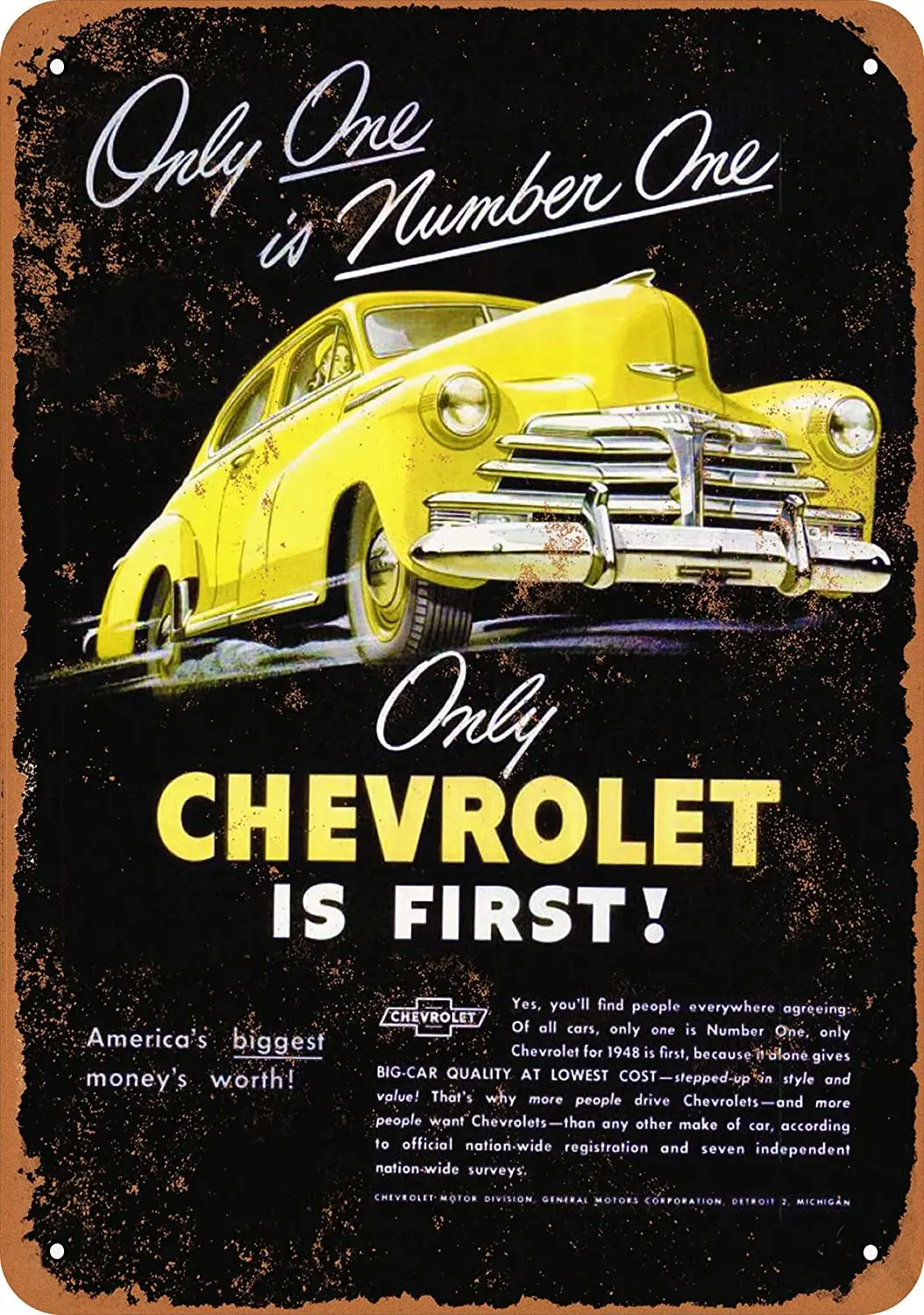 

WallColor 8*12 Metal Sign 1948 Chevy Vintage Look