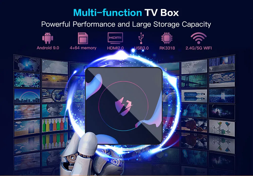 LEMADO LET 1 Android tv Box RK3318 Четырехъядерный 4G 64G HDMI 2,0 USB 3,0 Поддержка 2,4G& 5G Wifi 4K Netflix YouTube tv Box Android 9,0