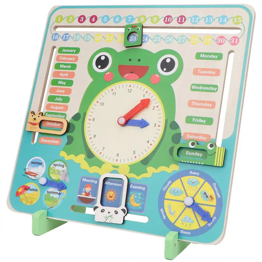 Деревянные игрушки Монтессори для малышей сезон погоды календарь часы время