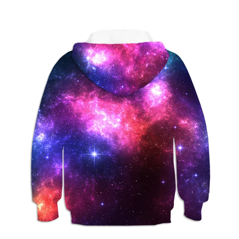 

kids fall clothes 4-14 Yrs black planet creative Milky Way Hoodies thin Hooded Polyester 3d print Hoody boys girls clothes