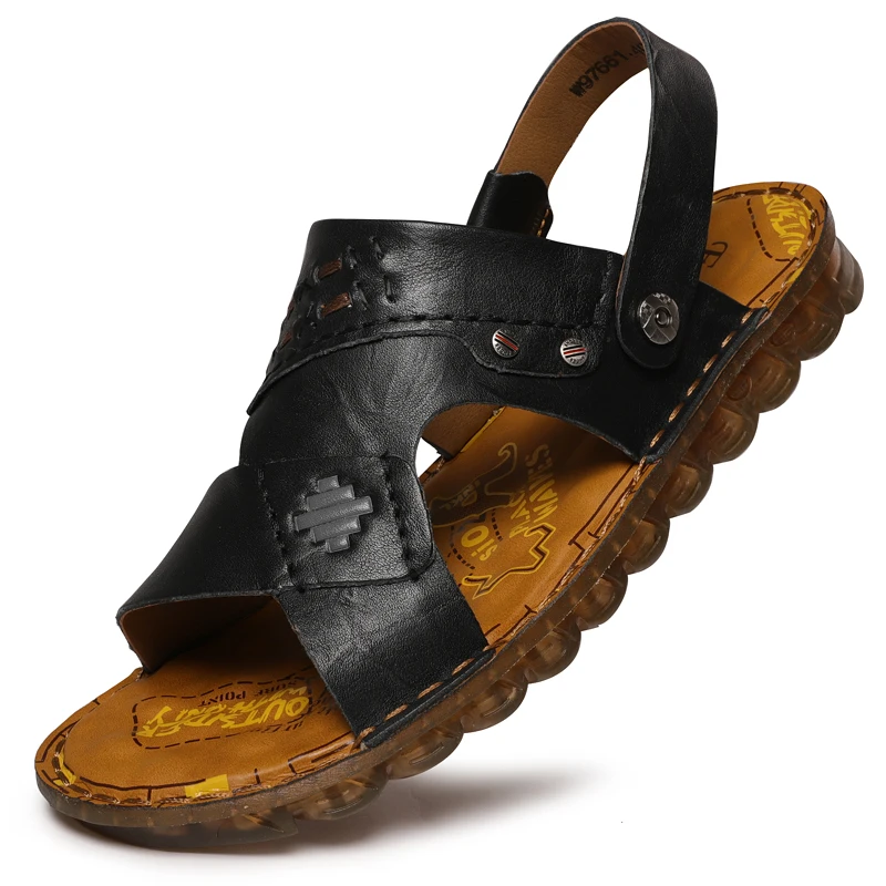 Мужские кожаные сандалии Летняя обувь из натуральной кожи Дышащие повседневные
