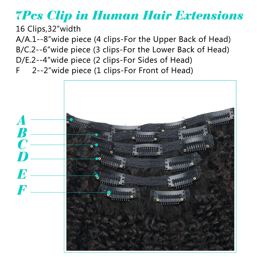 Idoli волосы бразильские кудрявые на заколках человеческие Ins 7 шт. афро | Шиньоны и