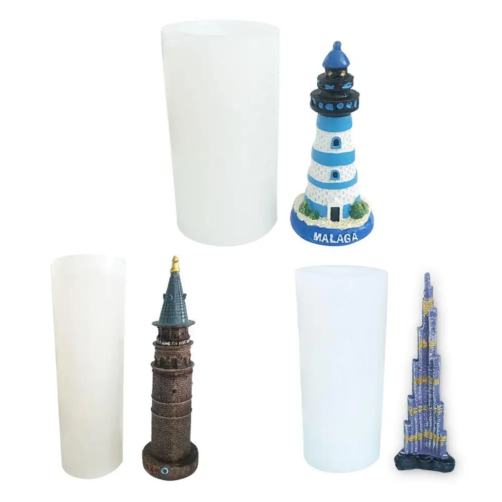 

3D Tower Silicone Mold Galata Tower Mould Diy Chocolate Candy Cake Kitchen Baking Decoration Handmade Plaster Candle Tool