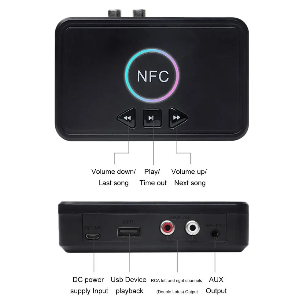 NFC5.0 Wireless Bluetooth 5.0 Receiver 2RCA + EDR 3.5mm Jack Aux USB HiFi Stereo Audio Adapter For Car Speaker PC | Электроника