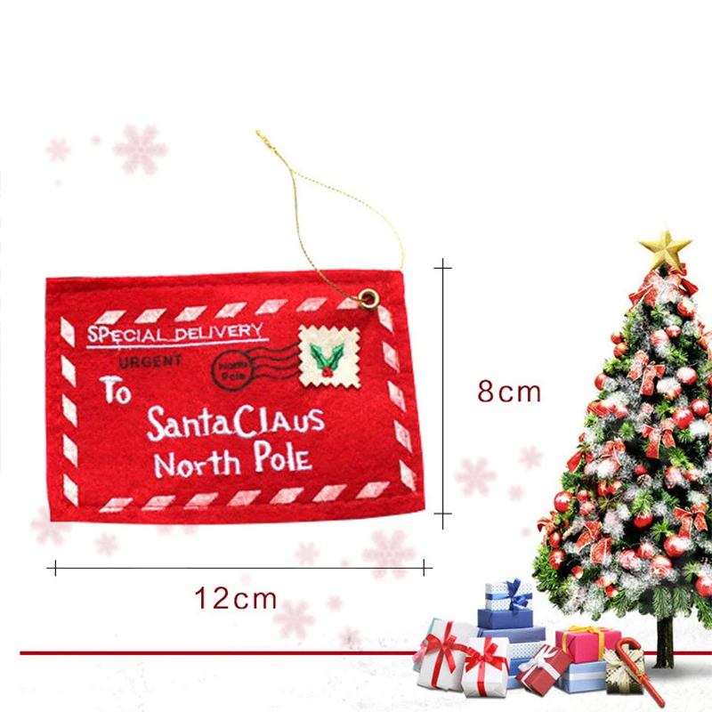 

10PCS Envelope Christmas Xmas Tree Hanging Card Holder Santa Gift Bag Red Decoration Gift Envelope Christmas Ornaments