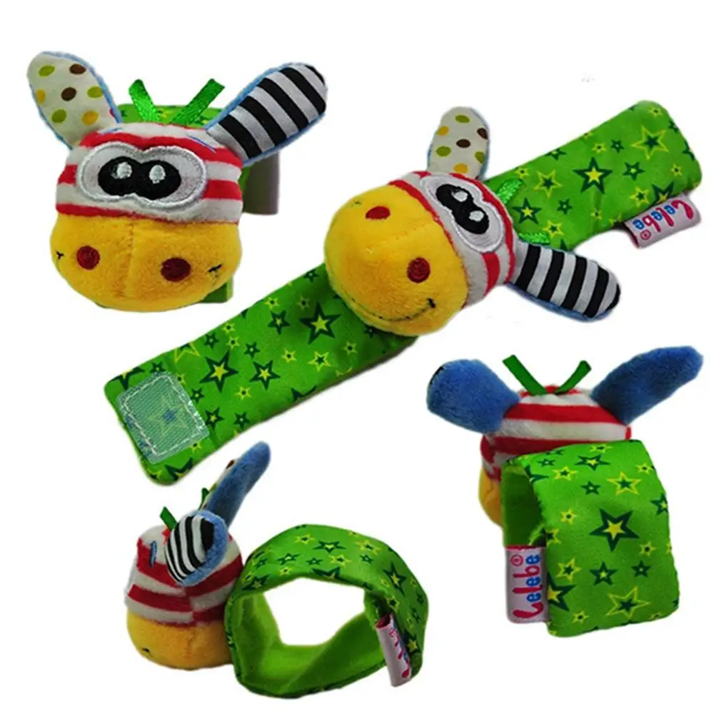 Детские милые Мультяшные животные на запястье погремушки Игрушка для