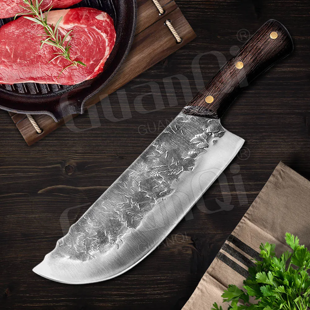 Кованый кухонный нож ручной работы 8 дюймов резец мясника из высокоуглеродистой