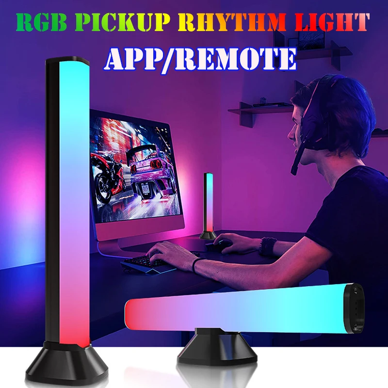 

Светодиодный ритмичный светильник с USB-зарядкой, с изогнутой поверхностью, 10 режимов работы, ночник для музыки, бара, игровой комнаты, набор ...