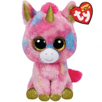 25cm ty big eyes beanie velvet fantasia the multicolor unicorn medium plush animal toys stuffed doll unicorn gift