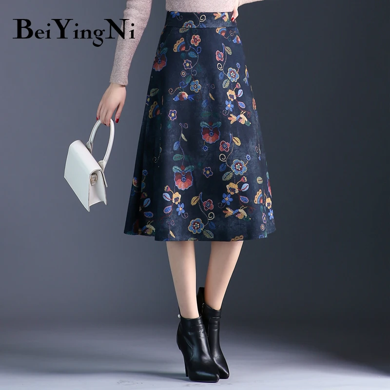 Женская Юбка-миди с высокой талией Beiyingni осенне-зимняя юбка большого размера в