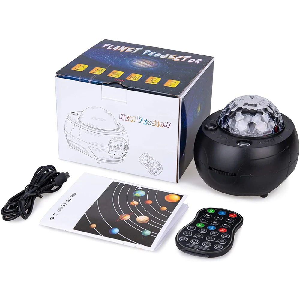 Светодиодный проектор с 9 планетами и Галактикой ночник Луной океанскими волнами