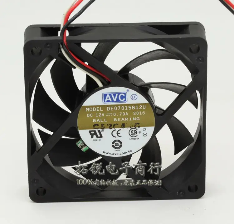 Большой объем воздуха AVC DE07015B12U 7cm 7015 12V 0.7A PWM контроль скорости процессора вентилятор охлаждения