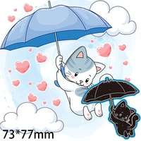 7377mm cat holding an umbrella metal cutting dies craft embossing scrapbooking paper craft greeting card
