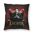 Двусторонняя наволочка для автомобильной подушки, 45x45, с изображением короля дьявола Люцифера