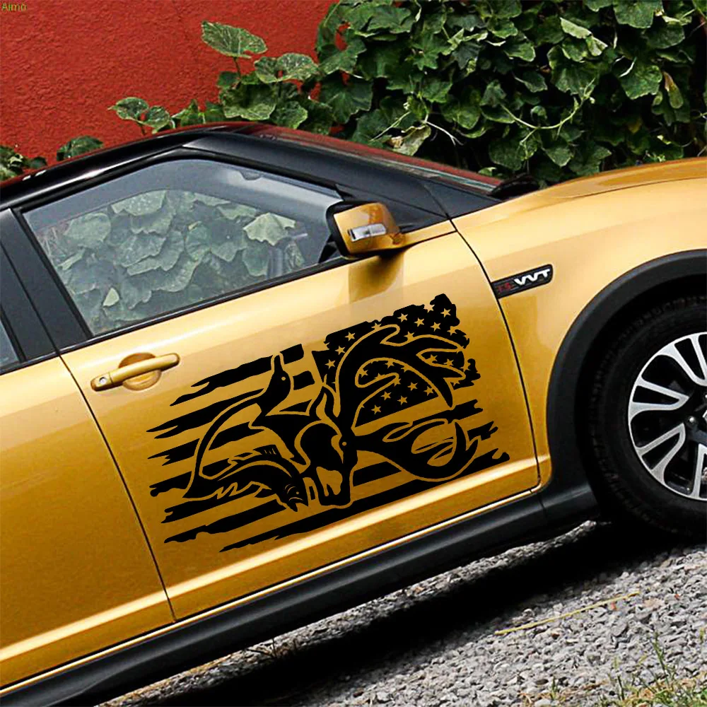 

Colorful Animal Deer Hunter Auto Stickers On The Car Vinyl Auto Sticker Oil Tank Cover Car Styling Custom Sticker