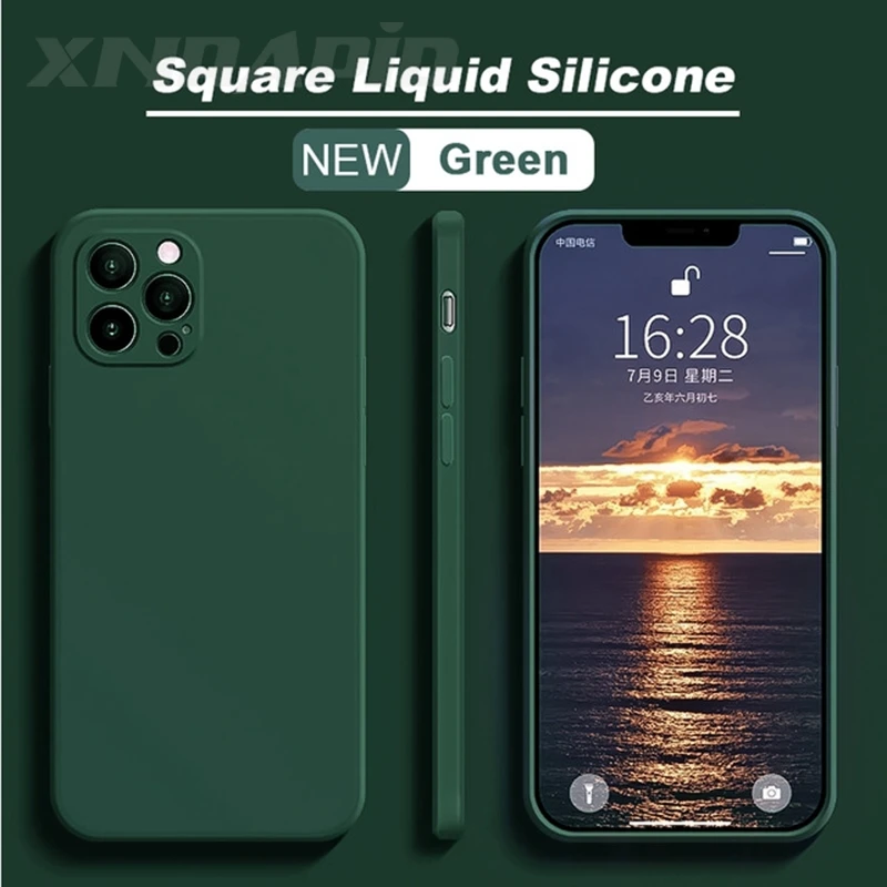 

Case For Apple iPhone 13 Pro Max Funda Official Square Liquid Silicone Cover Coque For iPhone13 12 13 X XS XR 6 6s 7 8 Plus Case