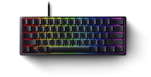 

Razer Huntsman Mini - Clicky/Linear Switch, US Layout, 60% Gaming Keyboard with Optical Switch.Doubleshot PBT Keycaps.