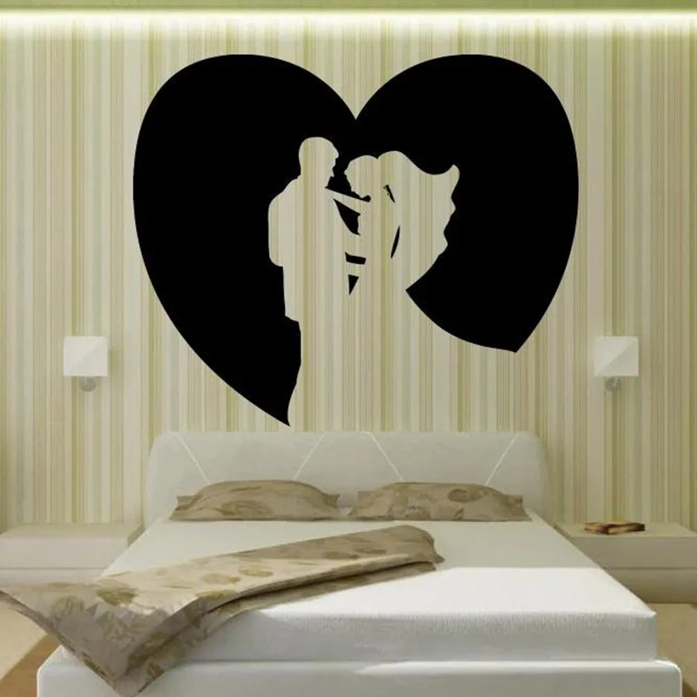 Большая семейная пара стикер на стену спальня символ любовь виниловая домашняя