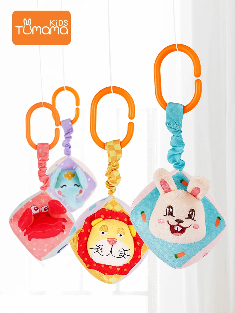 4Pcs 3D Cloth Ball With Ring Paper Soft And Elastic Rope Baby Toys Can Hanging Cute Animal Newborns Education Plush | Игрушки и хобби