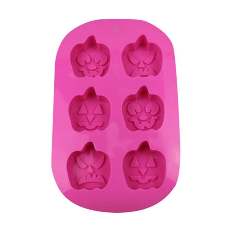 Halloween Festival Six Holes Pumpkin Cake Baking Mold Handmade Soap Candle Ice Tray DIY 3D Christmas Silicone mold | Дом и сад
