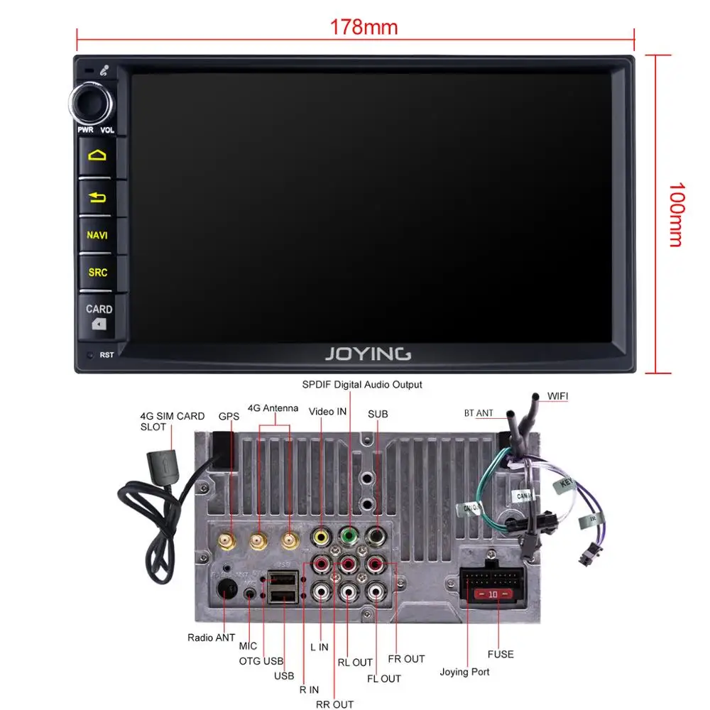 7 дюймовый Восьмиядерный двойной 2Din универсальный головное устройство Android