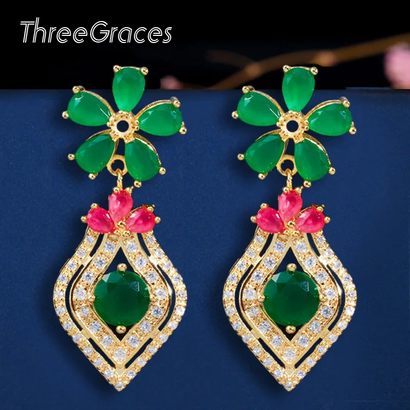 ThreeGraces элегантные африканские серьги подвески в виде цветка ананаса натуральный