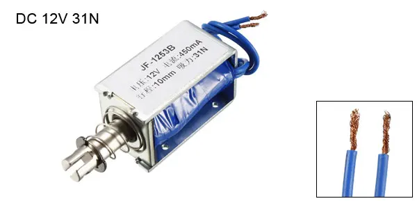 10mm 31N UXCELL DC 12V 31N 8/10/15 мм пуш-ап Тип Электромагнит открытая рамка Тип прямолинейного движения с хорошим качеством, для офисных помещений механические - Цвет: 10mm 31N