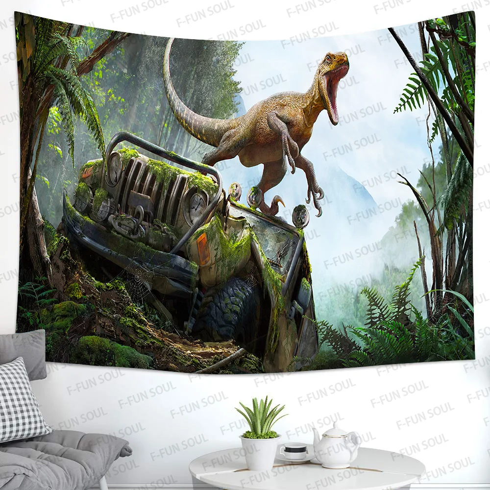 

Jurassic Dinosaur Tapestry Wild Anicient Animal Wall Art Wall Hanging Tapestries for Living Room Home Dorm Decor