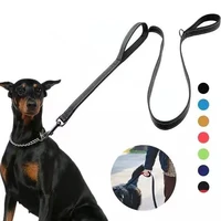 11 colors reflective padded dog leash two handle durable small medium large dog pet training nylon lead leash