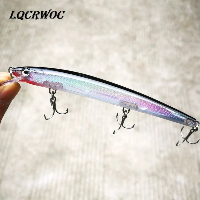 

Hot Minnow 13cm 15g Hard Fishing Lure Suspending Bait Wobbler high quality Treble Hook whopper bass lures pike baits winter good
