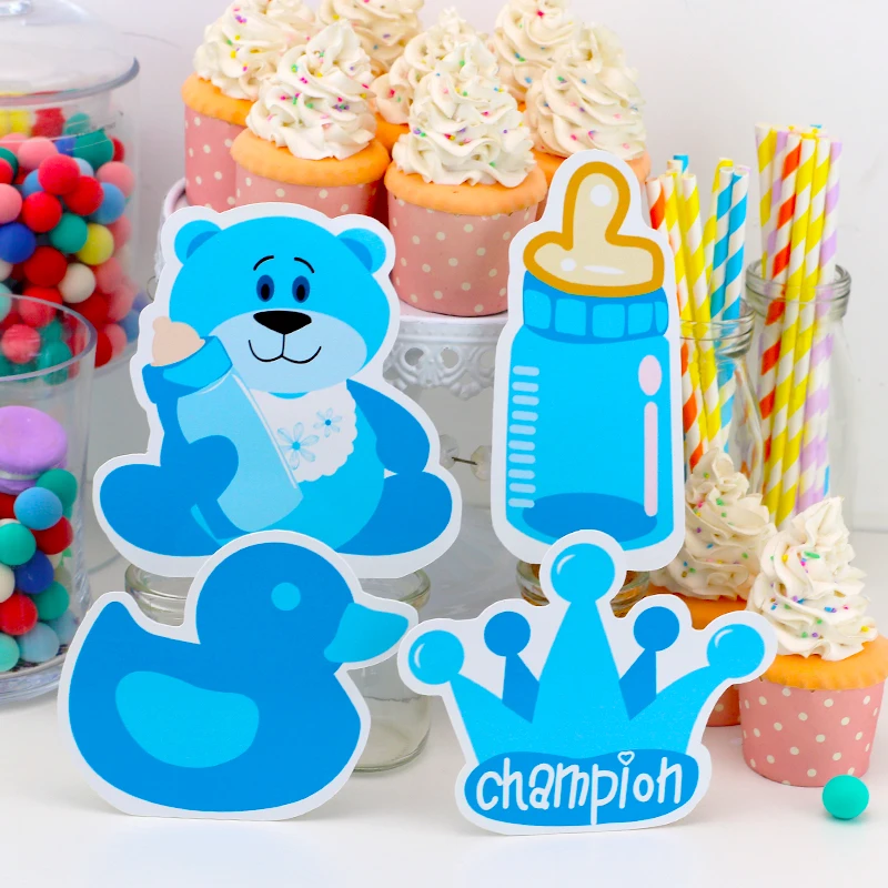 

Синий медведь детский душ центральный стол День рождения фестиваль событие вечеринка украшения поставки Baby Shower вечеринка Декор