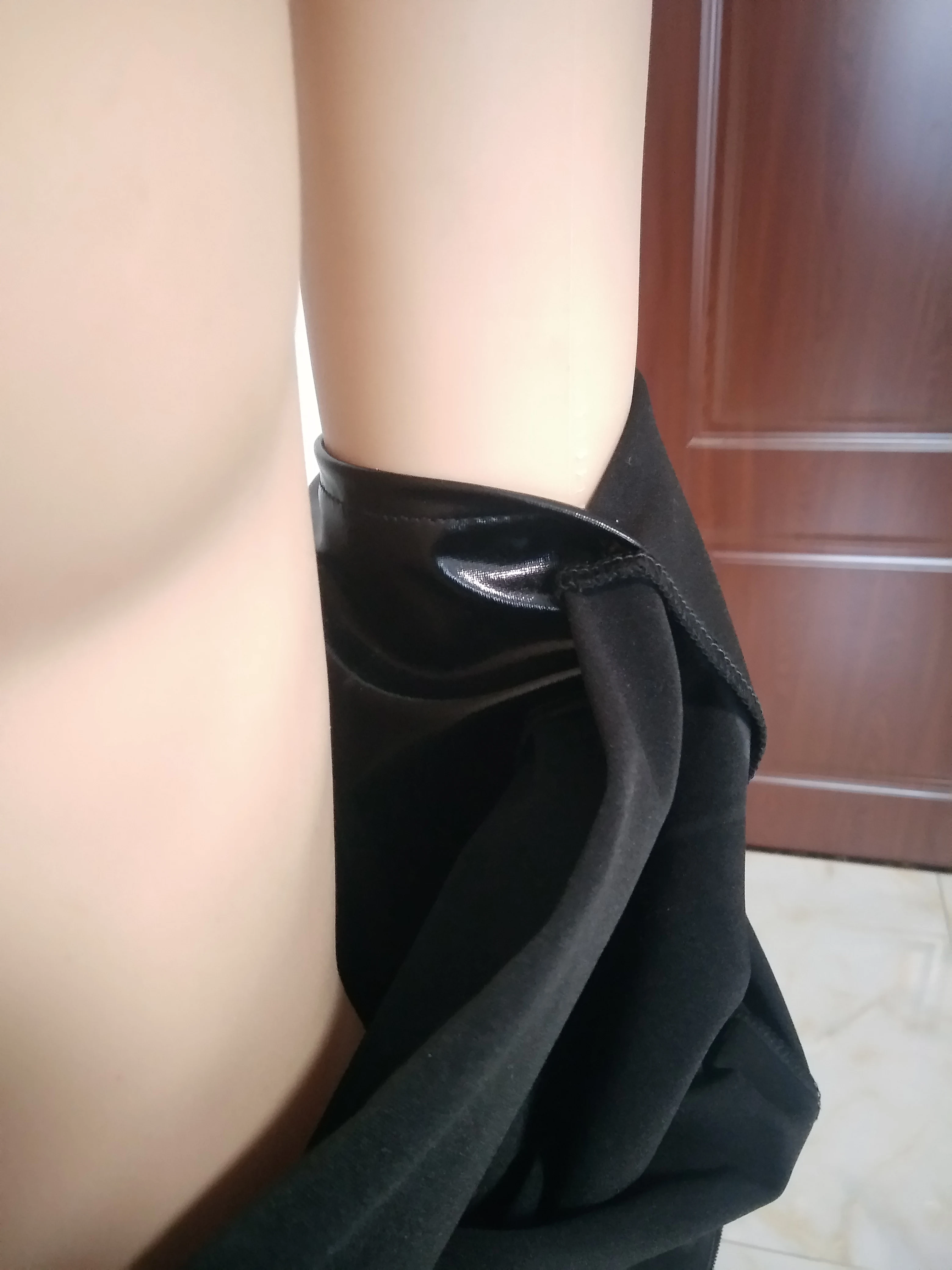 Черный Блестящий Комбинезон zentai catsuit унисекс из блестящего металлического