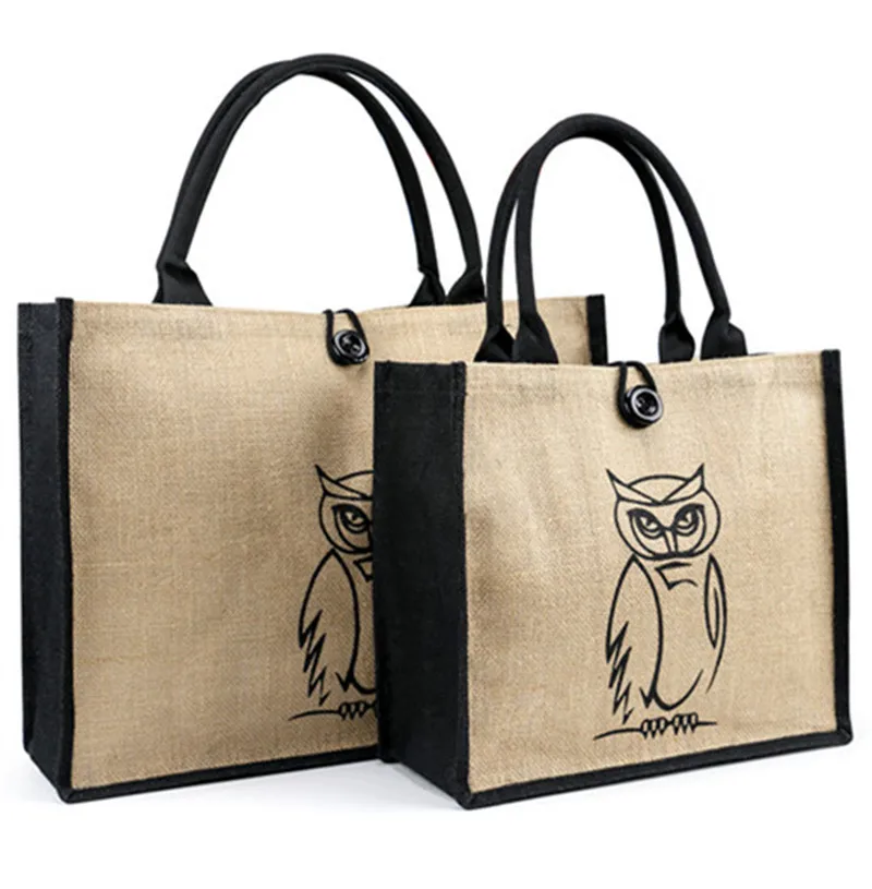 Новинка Лидер продаж Фламинго Сова из натурального льна сумка большой