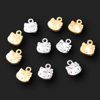 30pcs silver plated cute cat charm bracelet earring pendant diy metal jewelry handicraft accessories 1312mm a2265