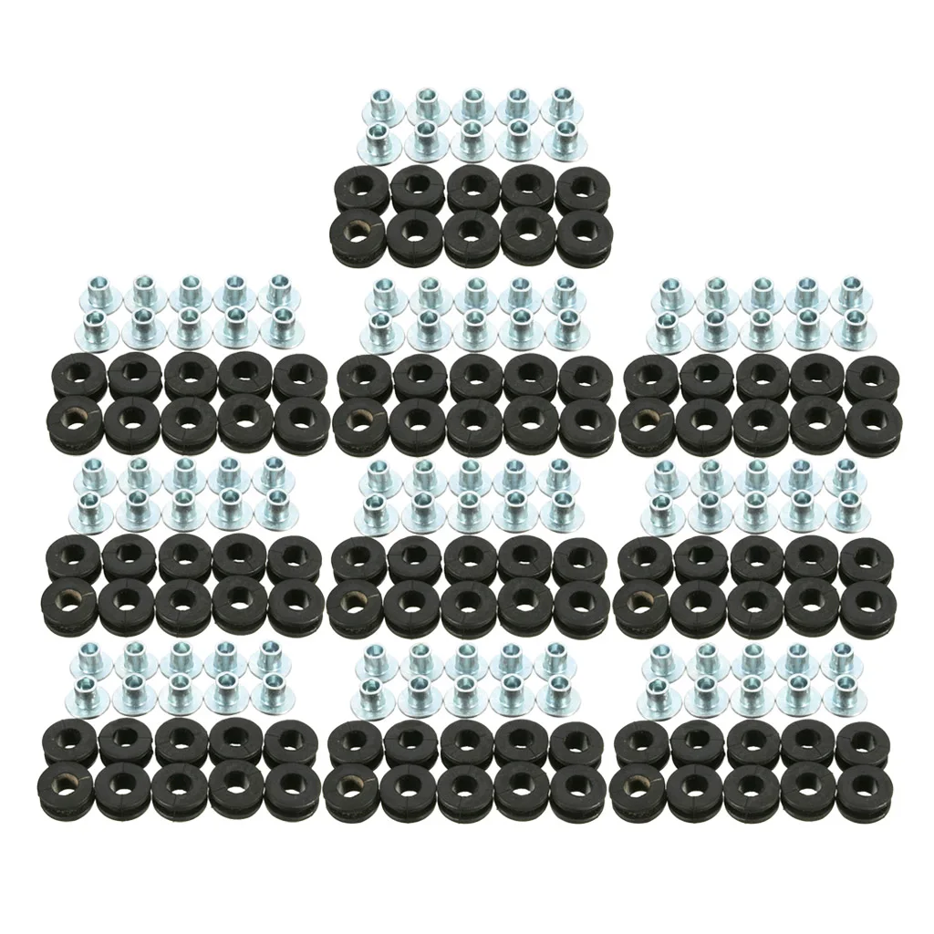 

100pcs Motorcycle Rubber Grommets Bolt Kit for Yamaha for Suzuki for Kawasaki Fairing Bolts Motorcycle Accessories