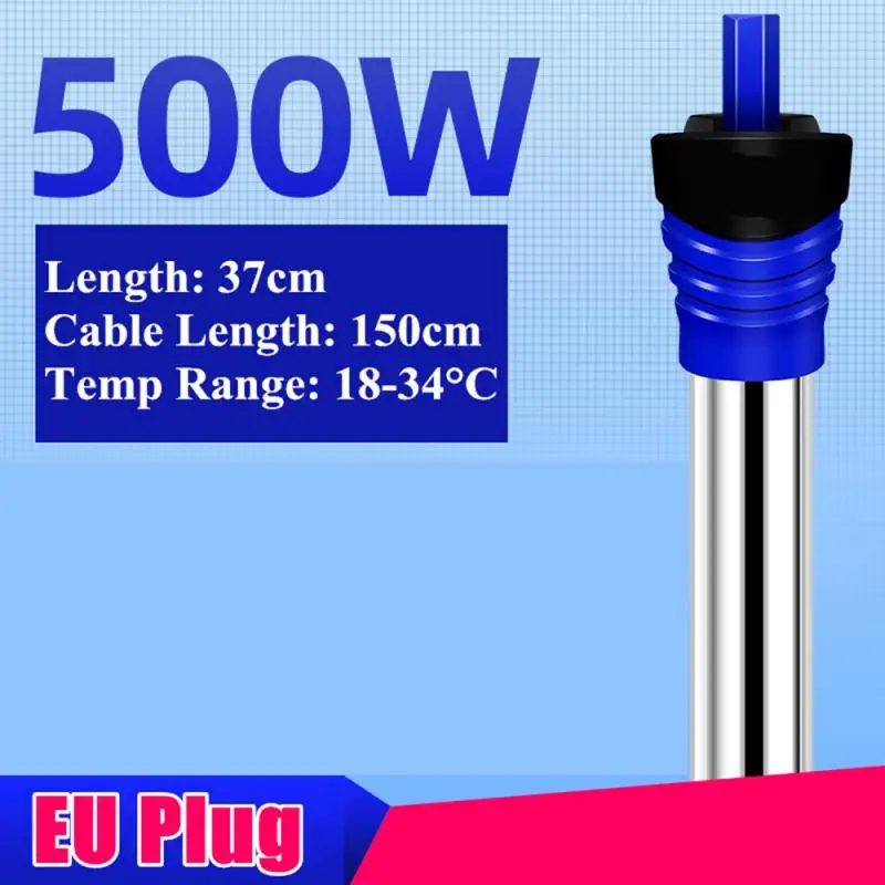 220V EU 500W Погружной водонагреватель для аквариума 50 Вт-500 Вт с вилкой Стандарта ЕС/США, нагревательный стержень с постоянной температурой, защитный чехол, Прямая поставка - Цвет: 220V EU 500W
