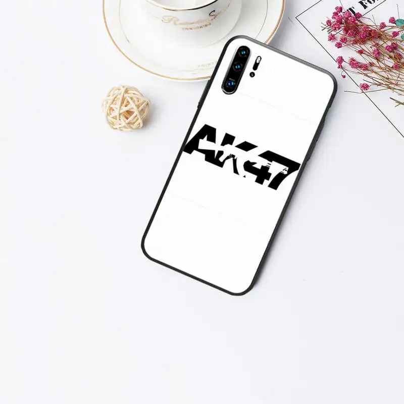 

AK47 Gun with roses for huawei p20 case for huawei p30 p40 pro mate 10 20 30 pro lite p smart y7 2019 plus nova 3I cases cover