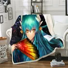Флисовое одеяло для кровати с 3D рисунком из аниме Fate Stay Night, толстое одеяло, модное покрывало, покрывало из шерпы, одеяло для взрослых и детей 05